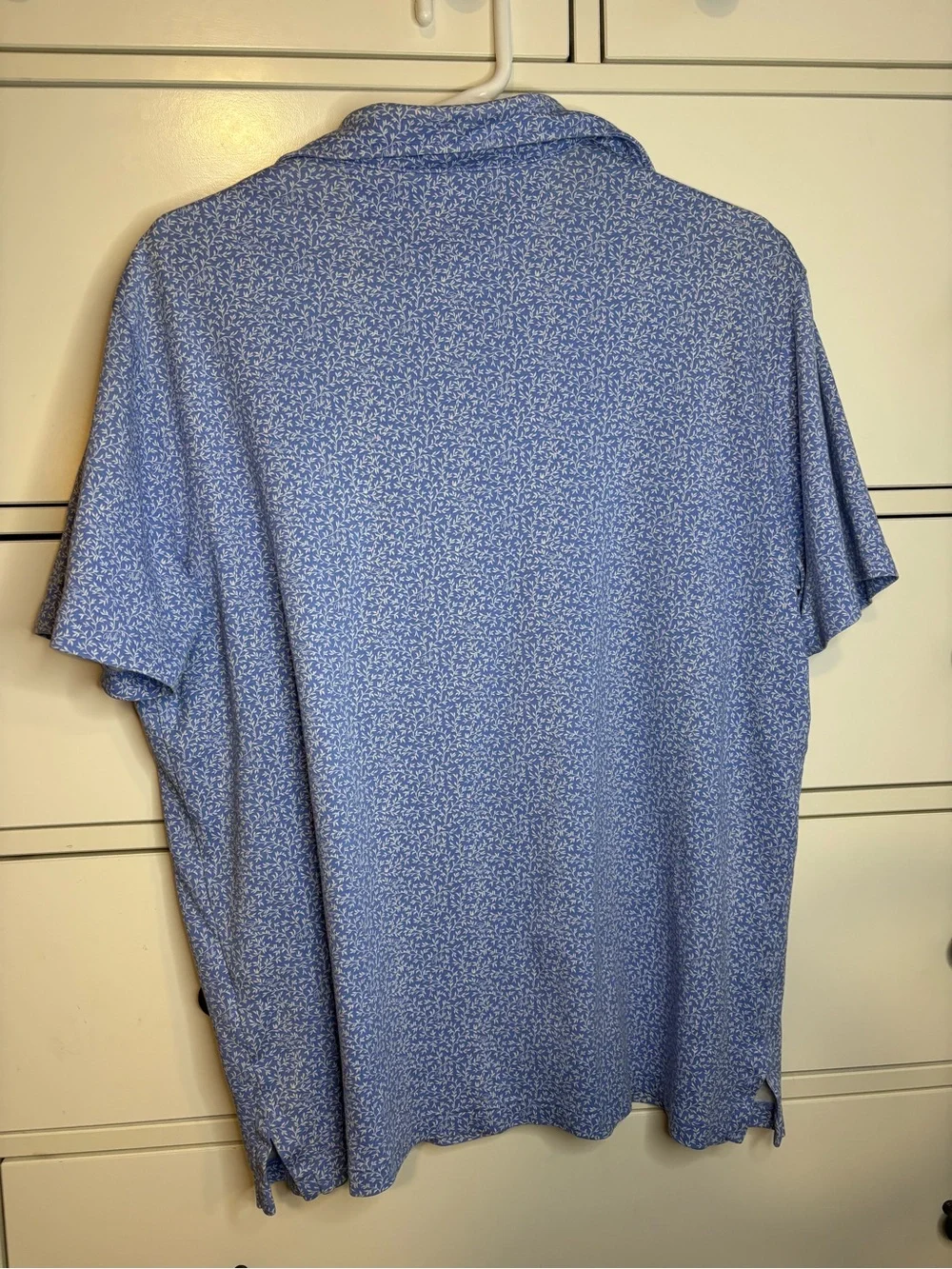 Polo Ralph Lauren light blue floral microprint golf polo shirt size M